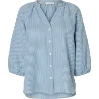 Selected Cleo-alberta Linen Blend 3/4-ermet Skjorte