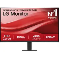 LG 27U421A-B - LCD-skjerm - kurvet - 27 - 1920 x 1080 Full HD (1080p) @ 100 Hz - VA - 250 cd/m² - 3000:1 - HDR10 - 5 ms - HDMI, USB-C