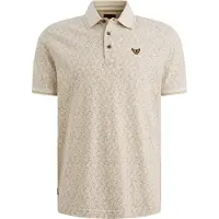 PME Legend Poloskjorte Piqué Trykk Ecru Off-white Beige Størrelse