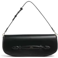 Ralph Lauren for woman. 428971315001 Bellport black leather flap clutch bag (OSFA), Casual