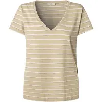 Pepe Jeans for woman. PL5000121 Megan Striped T-shirt beige (S), Casual, Cotton, Linen, Short sleeve