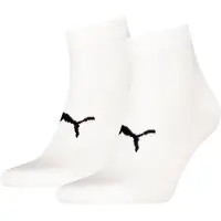 Puma Unisex Quarter Socks (2-Pack), Women, White, 43-46