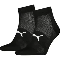 Puma Unisex Quarter Socks (2-Pack), Women, Black, 39-42
