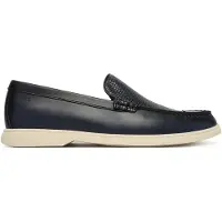 BOSS for man. 50563129 Navy blue Sienne Loaf leather loafers (44), Flat, None, Casual