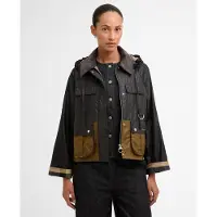 Barbour for woman. LWX1530 Liza Waxed Jacket black, brown (M), Casual, Cotton