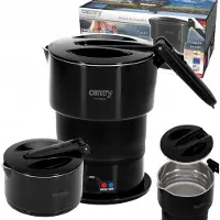 24hShop 600 W Liten vannkoker 0,6 L / bærbar reisekoker for camping og tur