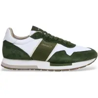 Hackett London for man. HMS200088 Trainers Keston Symbol green (42), Leather, Flat, Laces, Casual