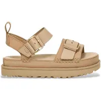 Ugg for woman. 1167392 Leather sandals Goldenstar Villa mustard (40), Flat, Buckle, Casual