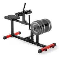 Vevor sittende leggmaskin, leggløftmaskin med kapasitet på 440 pund, sittende leggløft og beinøvelse hjemmegym, leggtreningsutstyr, spesialmaskin for underkropp, passer til 1/2 tommers vektskiver
