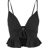 Urban Classics Waffle Pique Ruffle Ermeløs T-skjorte