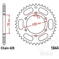 JT Sprockets Jtr184444 Bakre Tannhjul
