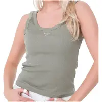 GUESS Triangle Bling Rib Ermeløs T-skjorte