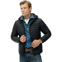 Superdry for man. M5012286A Hooded Fuji Lite Jacket black (M), Casual, Nylon