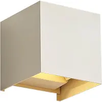 QAZQA Moderne utendørs vegglampe beige inkl. LED 2-lys IP54 - Edwin
