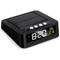 Mtp Products GS-301 Solcelledrevet LED-digital vekkerklokke med påminnelse om tretthet ved kjøring - svart