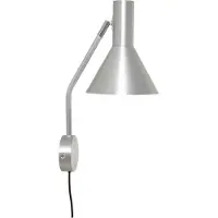 Frandsen Vegglampe Lyss, aluminiumsfarget, stikkontakt, 42 cm, E27