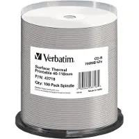Verbatim - 100 x CD-R - 700 MB 52x - bred skrivbar overflate, gjenoverførbar termoskrivbar overflate - spindel