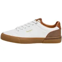 Pepe Jeans for man. PMS300012 Trainers Kenton Eleven white (45), Flat, Laces, Casual