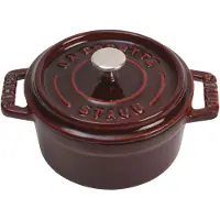 Staub Jern Mini Rund Støpejernsgryte Grenadine 250ml