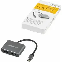 StarTech.com Startech USB C Multiport Video Adapter, 4K 60Hz USB-C to HDMI 2.0 or DisplayPort 1.2 Monitor Adapter, USB Type-C 2-in-1 Display Converter HDMI/DP HBR2 HDR, Thunderbolt 3 Compatible - USB-C 2 in 1 Ada