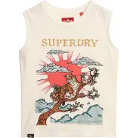 Superdry Tattoo Rhinestone Tank Ermeløs T-skjorte
