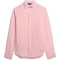 Superdry for man. M4010607A Casual linen long sleeve shirt pink (XXL)