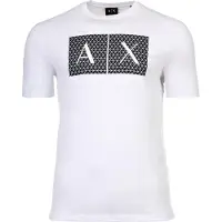 Armani Exchange for man. 8NZTCKZ8H4Z1100 Squares T-shirt white (XL), Casual, Cotton, Short sleeve