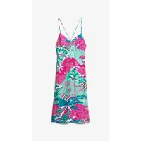 Superdry Printed Slip Ermeløs Lang Kjole