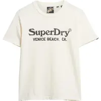 Superdry for woman. W1011403A Relaxed fit T-shirt with metallised finish Venue white (M), Casual, Cotton, Short sleeve