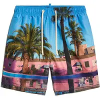 Superdry for man. M3010233A Photo print swimming costume in blue recycled material (M), Beachwear, Sustainable, Recycled polyester