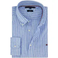 Tommy Hilfiger Mw0mw42400 Linen Skjorte Med Lange Ermer