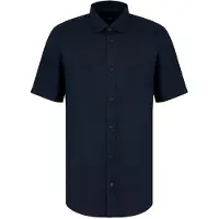 Armani Exchange for man. XM001223AF14619UB101 Navy Casual Shirt (XL), Linen, Short sleeve