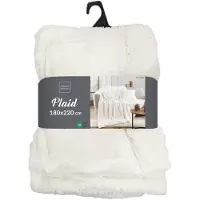 Douceur D`Interieur pledd i myk kunstpels, NATURAL