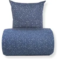 Borg Living Sengetøy 150x210 cm - 100% bomull - Zodiac blue - Vendbart med stjerner