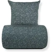 Borg Living Dobbelt sengetøy 200x220 cm - 100% bomull - Zodiac green - Vendbart med stjerner