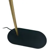 Dyberg Larsen gulvlampe Arch, svart/messing, 143 cm