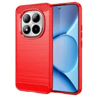Mtp Products Xiaomi Poco M8 Pro/Redmi Note 15 Pro+ 5G børstet TPU-deksel - karbonfiber - rød