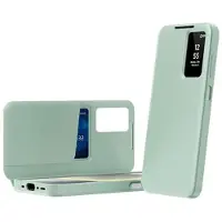 Mtp Products Samsung Galaxy A37 Smart Clear View Flip-etui med kortspor - lysegrønn