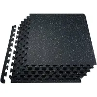 Vevor 0,56 tommer tykke gymmatter, 12 fliser gummitopp med EVA-skum, 25" x 25" treningsmatter til gymgulv med 48 kvadratfot dekning, sammenlåsende puslespillmatter for treningsstudio, hjem, garasje, s