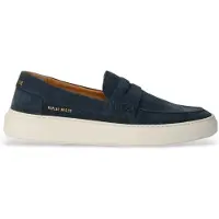 Replay for man. RZ8H0002L Leather Moccasins Brice Tonal Navy (43), Flat, None, Casual, Classic