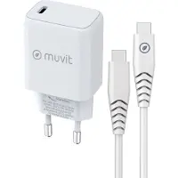 Muvit For Change Usb-c Vegglader Pd 25w + Usb-c-kabel 1 M 3a