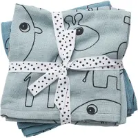 Done by Deer Babysjal - 120x120 cm - 2-pack - Contour Blue - - OneSize - Babysjal