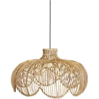 PR Home Utendørs pendellampe Belle, naturlig rotting, Ø 43 cm, stikkontakt IP44