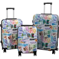 Borg Living Koffert - Koffert med motiv - Frimerker - Hardcase lettvektskoffert