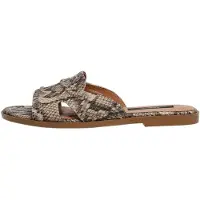 Pepe Jeans for woman. PLS900018 Dyana Snake beige sandals (39), Flat, 1 to 3 cm, None, Casual, Animal Print