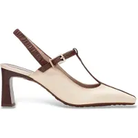 Hispanitas for woman. BHV264675 Amapola beige shoes (40), Leather, White, 5 to 8 cm, Buckle, Casual, Party, Classic