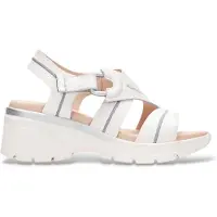 Hispanitas for woman. HV264570 Off-white cedar sandals (40), Leather, 3 to 5 cm, Velcro, Casual