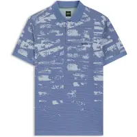 BOSS for man. 50558583 Active slim fit polo shirt blue (L), Casual, Polyester, Short sleeve