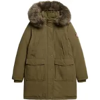 Superdry for woman. W5011786A Everest green faux fur parka (S), Casual, Recycled Polister, Sustainable