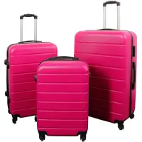 Borg Living Koffert - Rosa med striper - Eksklusiv hardcase lettvektskoffert